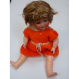 Armand Marseille china headed doll with closing eyes and open mouth with teeth