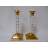 Pair of Waterford crystal candlesticks.  height approx 11"