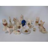 A collection of crested ware and china items to include Arcadian, Carlton and others approx. 15