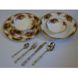 Royal Albert Old Country Roses pattern table ware to include dinner plates, bowls, cutlery and place