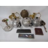 A collection of commemorative metal ware items including pieces for the British Empire Exhibition