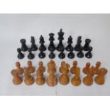 A set of wooden chess pieces