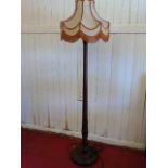 1930's / 1940's mahogany standard lamp with leaf decoration