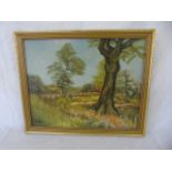 Oil on board of country scene signed Sharrad