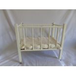 White painted vintate dolls cot