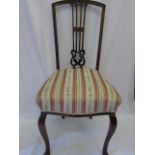 Set of 4 antique mahogany dining chairs with Regency stripe seats