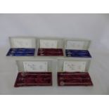 5 Boxed sets of Eric White studio glass stirrers