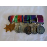 Bar of 7 medals Italy Star, 1939-1945 Star, Defence medal, 1939 - 1945 Campaign medal, Elizabeth