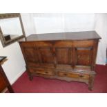 Antique period oak mule chest conterted to a sideboard