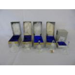 5 Boxed Eric White studio glass perfume bottles