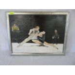 Framed original oil on board of 2 Laten  dancers signed L.E Frosh