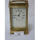 Brass cased mechanical carriage clock.