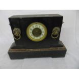 Large slate mantle clock