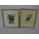 2 Gilt framed ltd edition prints of cottages