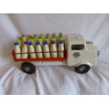Vintage tri-ang milk truck complete with bottles
