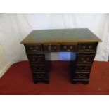 Leather  top mahognay pedestal desk