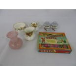 3 Royal Albert tea ware items in Old Country Roses pattern, boxed vintage Christmas lights and a