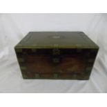 Victorian rosewood brass inlaid silver chest