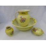 Floral decorated Wilkinsons 4 piece jug and bowl set