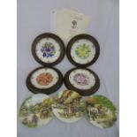 4 mounted floral Royal Albert collectors plates and 3 Royal Doulton collectors plates with