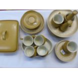 Collection of 1970's Denby dinner ware to include 2 serving dishes