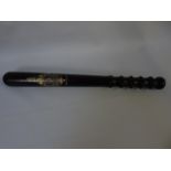 Antique hard wood ceremonial truncheon with GR crest dated 1916 - 1919