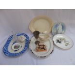 3 Antique meat plates and a collection of other interesting items