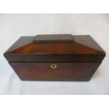Rose wood sarcophagus Victorian tea caddy approx. 12" wide