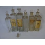 6 Vintage chemist bottles