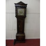 Vintage 30 hour long case clock with brass dial engraved The Kefford Royston