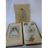 Victorian photograph album, period photos and a stitch in time picture
