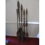 5 Carved tribal ceremonial paddles