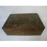 Antique inlaid wooden box