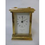 Heavy brass cased Mapping and Webb quarts carriage clock