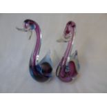 Pair of Maruno style bird figures approx. 8" tall