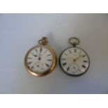 Victorian silver cased pocket watch by J W Benson and a gold plated pocket watch