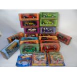 Box of various die cast model vehicles including Matchbox