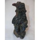Cast iron record bulldog gnome figure approx. 10" tall