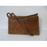 Vintage snake skin handbag approx.. 12" x 7"