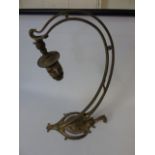 Antique Art Nouveau cast metal reading lamp with wall hanging hook