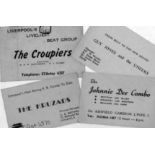 Four business cards relating to various Liverpool groups from the collection of Dick Matthews (4)