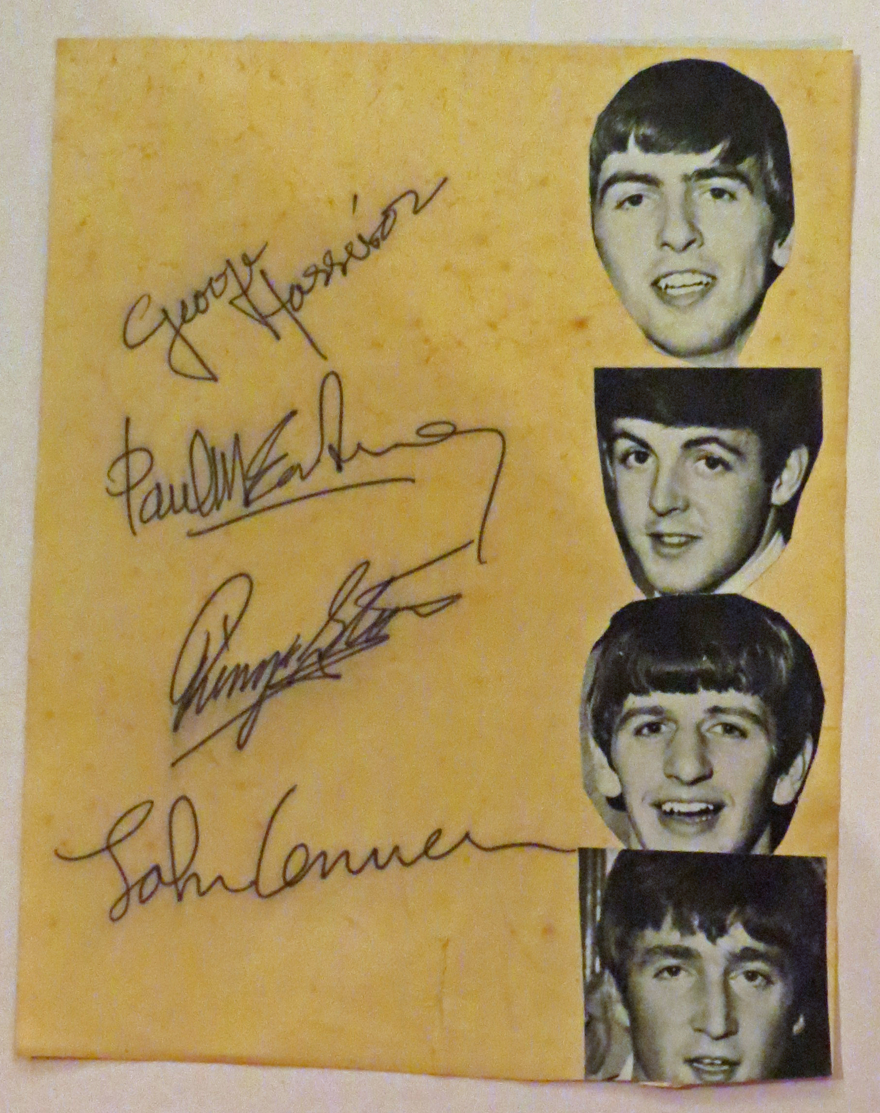 A set of Beatles autographs signed by Neil Aspinall. c.1964 (1)