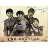 Beatles fan club card with handwritten note from Ringo on the reverse reading Thanks for your