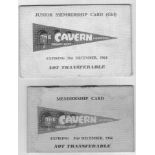 Two unused Cavern Club membership cards for 1964 (2)