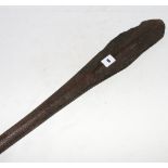 Tongan paddle club, the wood decorated all over with repeated geometric pattern, 100cm CONDITION