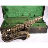Pennsylvanian Special saxophone in Selmer case with photocopied photographs of the band The