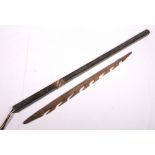 Club or baton of square section, leather