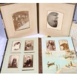 Two Victorian photograph albums containi