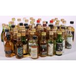 Collection of 63 whisky miniatures