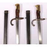 Two French epee bayonets model 74 (epee